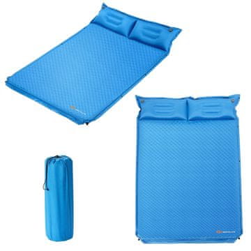 Northix Samonapuhavajuća prostirka za kampiranje za 2 osobe s jastukom 187 x 131 x 4 cm