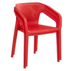 Vrtna stolica set od 4 55x745x54 cm crvena plastika