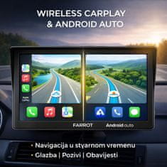 X5300 auto zaslon 7” CarPlay Android Auto | kamera | Dual Bluetooth | WiFi GPS | za automobil