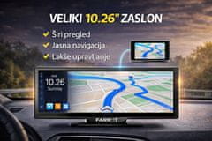 Farrot FARROT 10.26" zaslon za auto CarPlay Android Auto Bluetooth WiFi GPS, IPS dodirni zaslon, 2× nosač
