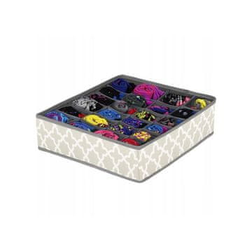 Springos Tekstilni organizator ladice s 24 pretinca 33x33x10 cm Springos HA3054, sivo-bijeli