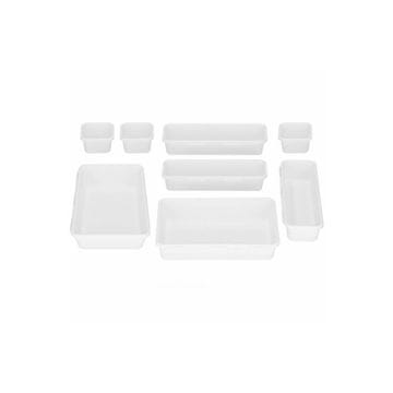 Springos Set plastičnih organizatora za ladice 8 kom, bijeli, s bravama Springos HA3057