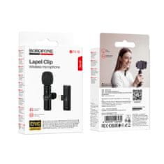 Borofone BFK16 bežični lavalier mikrofon Lightning, crni