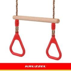 Kruzzel Dječja drvena ljuljačka / trapez s ručkama