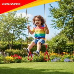 Kruzzel Dječja drvena ljuljačka / trapez s ručkama