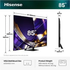 Hisense 85U7S PRO 4K UHD TV, VIDAA Smart OS