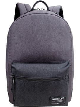 BESTLIFE Audrey Urban (BB-3527) prostrani glavni pretinac, ergonomski ruksak s podstavljenim pretincem za prijenosno računalo do 14,1” sive boje