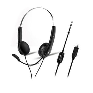 Genius HS-220U (31710020400) crne, lagane slušalice s mikrofonom za online komunikaciju