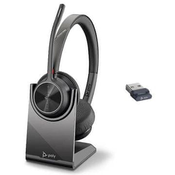 Poly Bežične Bluetooth slušalice Plantronics Voyager 4320-M crne s punjačem 218476-02 / 77Z00AA
