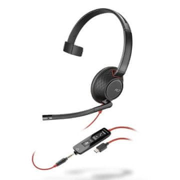 Poly Blackwire 5210 Mono USB-C slušalice + 3,5 mm priključak + USB-C/A adapter 8X230AA, 207587-01