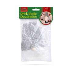 Family Božićni ukras za bocu pića - vilenjak sa sivim šeširom - poliester - 50 x 10 cm