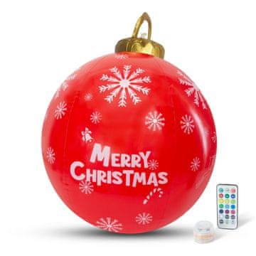 Family Napuhana RGB LED božićna kugla - 60 cm - crvena - vanjska