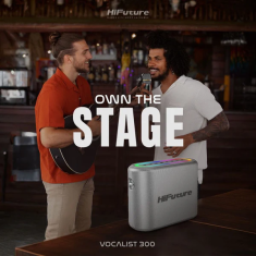 HiFuture VOCALIST 300 snažan prijenosni zvučnik za zabave od 150 W + RGB mikrofoni
