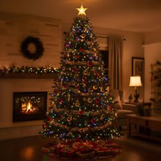 Family Božićna LED svjetla 20 m - višebojna, 400 LED dioda, zeleni kabel, 220-240 V za vanjsku/unutarnju upotrebu