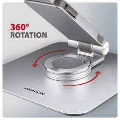 AXAGON AXAGON STND-LR aluminijski stalak s rotacijom od 360° za 17,3-inčna prijenosna računala, podesiva visina i kut