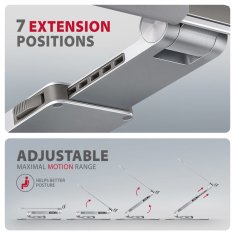 AXAGON AXAGON STND-LR aluminijski stalak s rotacijom od 360° za 17,3-inčna prijenosna računala, podesiva visina i kut