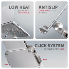 AXAGON AXAGON STND-LR aluminijski stalak s rotacijom od 360° za 17,3-inčna prijenosna računala, podesiva visina i kut