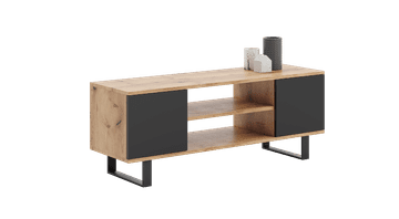 Kobi Focus RTV ormarić 135 cm - loft hrast craft/crni