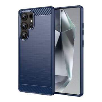 HURTEL Silikonska maskica za Samsung Galaxy S25 Ultra Carbon Case - plava
