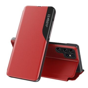 HURTEL Futrola za Samsung Galaxy S25 Ultra od eko kože s preklopnim postoljem - crvena