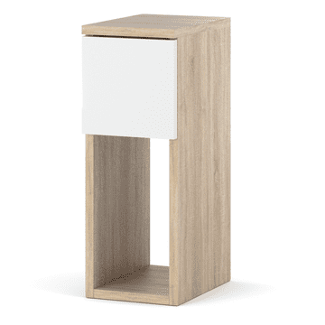 Nachttisch Sonoma Eiche & Weiß Matt 20 cm - modernija Nachtkonsole sa Schublade für Schlafzimmer