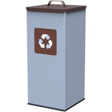 Metalna kanta za sortiranje otpada 30x30x70cm 60L BIO - smeđi poklopac