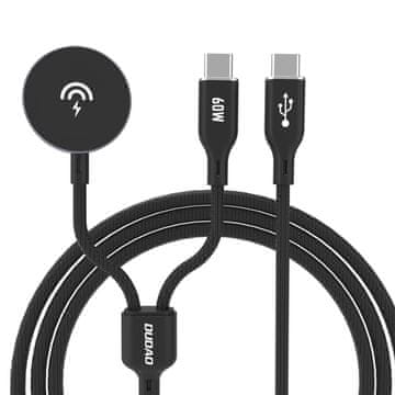 DUDAO 2u1 kabel za punjenje Apple Watch + USB-C PD 60W utikač - crni