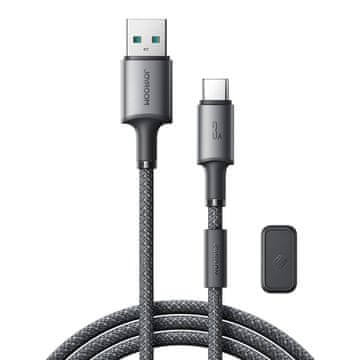 Joyroom USB-A - USB-C kabel s organizatorom i magnetskim držačem 1,2 m - sivi