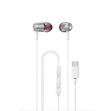 DUDAO Žičane slušalice s mikrofonom i daljinskim upravljačem USB-C 1,2 m - bijele