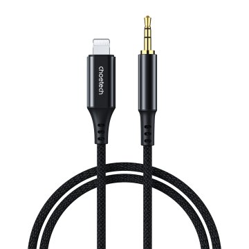 Choetech iPhone Lightning AUX audio kabel - mini priključak 3,5 mm 1 m - crni