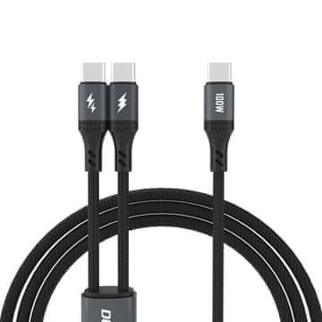 DUDAO 2u1 L3F kabel za punjenje 2 USB-C telefona - 2x USB-C 100W 1,2 m - crni
