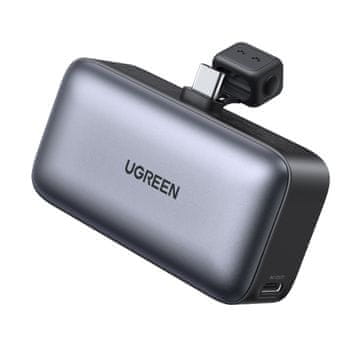 Ugreen Powerbank 5000mAh integrirani USB-C (muški) / USB-C (ženski) konektor - sivi