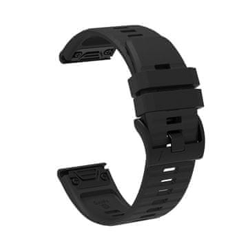 HURTEL Silikonski remen za Garmin Fenix 3/5X/6X/7X Pro pametni sat - crni