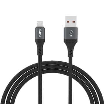DUDAO L3SM USB-A - MicroUSB 3A 1,2 m pleteni kabel - crni