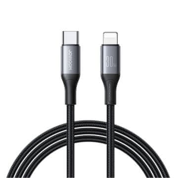 Joyroom S-A28 Pleteni kabel USB-C - Lightning 30W 1m - Crni