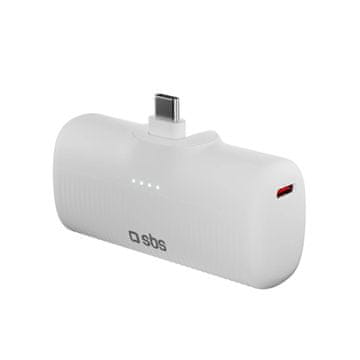 SBS EcoPower 5000 mAh 10W Power Bank s ugrađenim USB-C priključkom - bijela