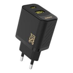 DUDAO A27 MaxC USB-C USB-A GaN 35W zidni punjač - crni