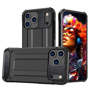 HURTEL Hibridna oklopna futrola za iPhone 17 Pro - crna