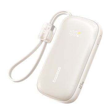 BASEUS Powerbank 10000mAh 22.5W s kabelskom vrpcom EnerFill FC21 Qpow 3 Ultra - bež