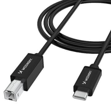 WOZINSKY Kabel za pisač i skener USB-B - USB-C 1m - crni