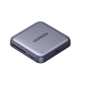 Ugreen 3-u-1 100W PD čitač magnetskih memorijskih kartica s punjačem - sivi