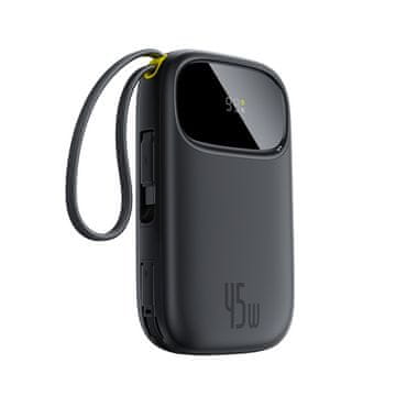 BASEUS EnerFill FC31 10000mAh 45W Powerbank s USB-C iPhone Lightning kabelima - crna