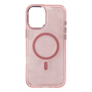 HURTEL Glitter maskica MagSafe za iPhone 16e - roza