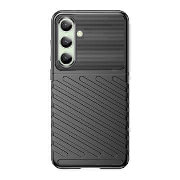 HURTEL Silikonska maskica, oklopna navlaka za Samsung Galaxy S24 FE Thunder Case - crna
