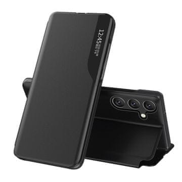 HURTEL Futrola za Samsung Galaxy S24 FE od eko kože s preklopom i postoljem - crna
