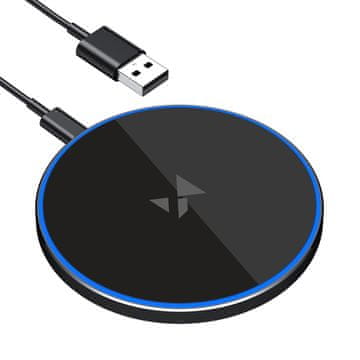 WOZINSKY Qi bežični induktivni punjač s USB-C kabelom 15W - crni