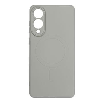 HURTEL Silikonska maskica MagSafe s tekućim efektom za Samsung Galaxy S25 Edge - siva