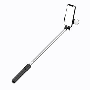 HURTEL Teleskopski selfie štap s daljinskim upravljačem + LED lampa, tronožac za telefon 0,71 m - crni