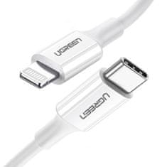 Ugreen MFi USB-C - iPhone Lightning kabel 20W 3A 0,25m - bijeli