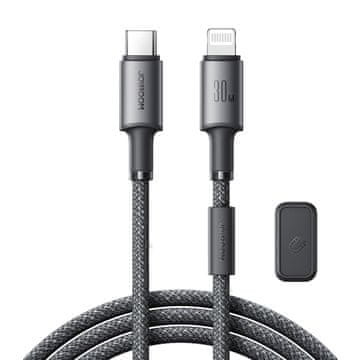 Joyroom USB-C - iPhone Lightning kabel s magnetskim držačem-organizatorom 1,2 m - sivi